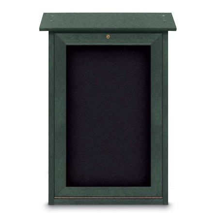 Outdoor Enclosed Combo Board,48x36,Black Frame/White Porc & Pumice
